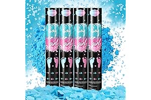 4 Pack Gender Reveal Confetti Cannon for Boy