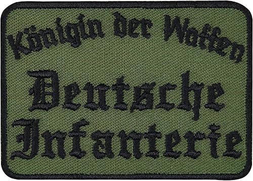 EXPRESS-STICKEREI Army Tactical Morale Patch Queen of Weapons - German Infantry German Army Badge Embroidered  Germany Military Iron-On  Appliqué