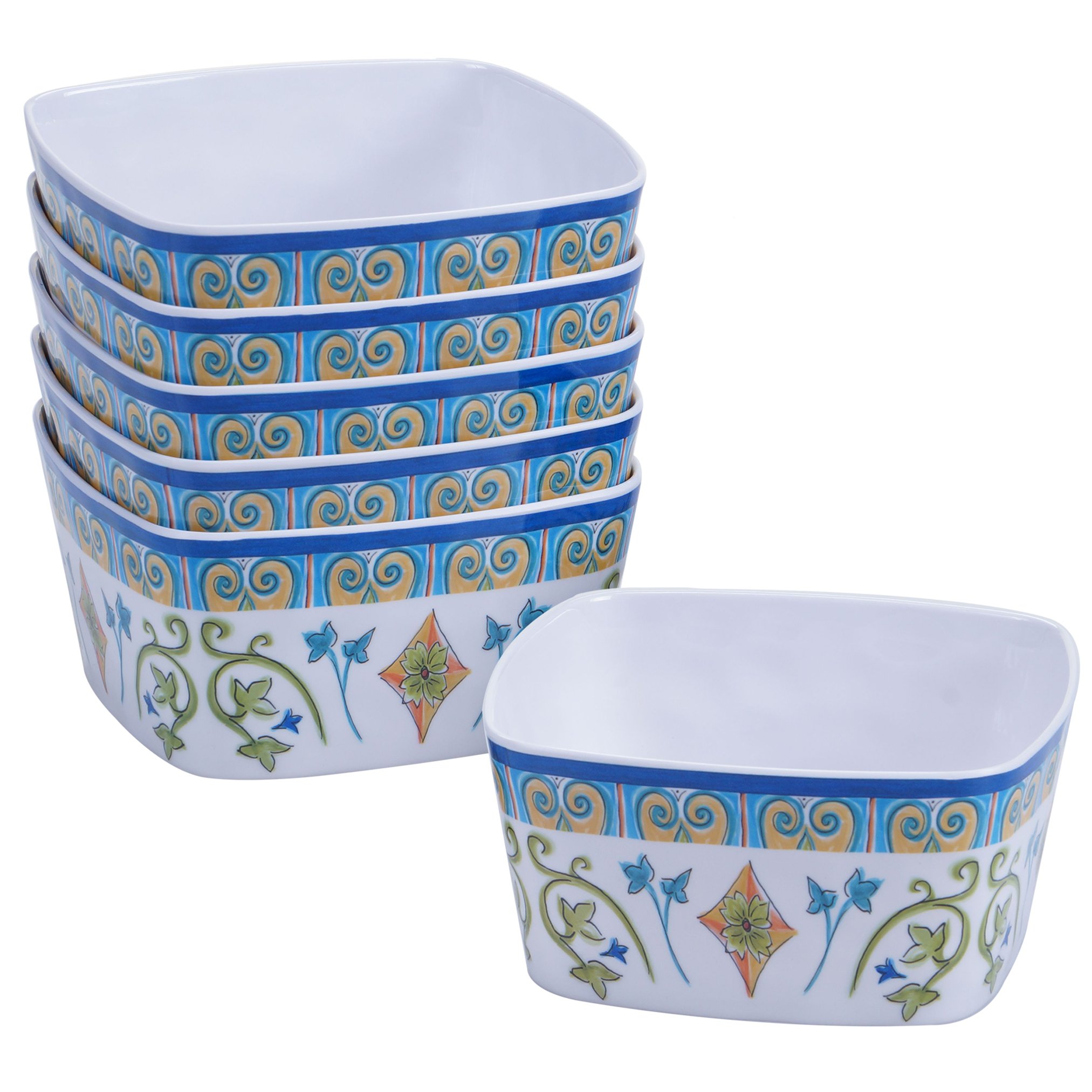 Certified International Corp Tuscany Ice Cream Bowls, 5.75 by 3", Multicolored, Set of 6