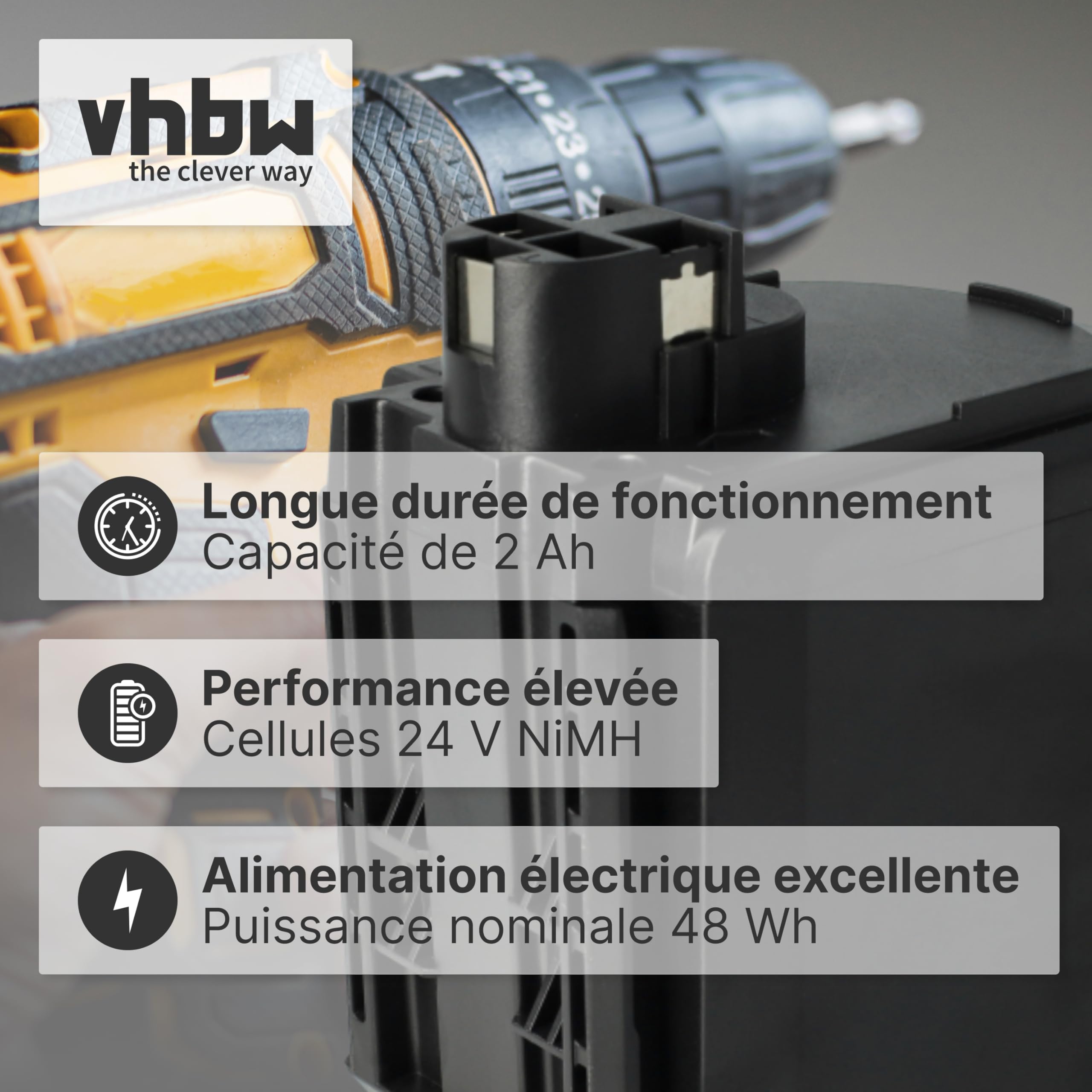 vhbw Batterie Remplacement pour Bosch 2607335097