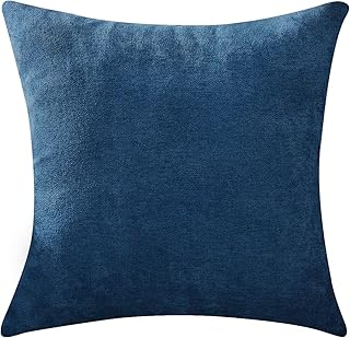 Topfinel クッションカバー リネンっぽい 70X70CM北欧 おしゃれ 綿麻 無地 ソファ背当て 装飾枕カバー 座布団カバー ネイビー 1枚(全19色)