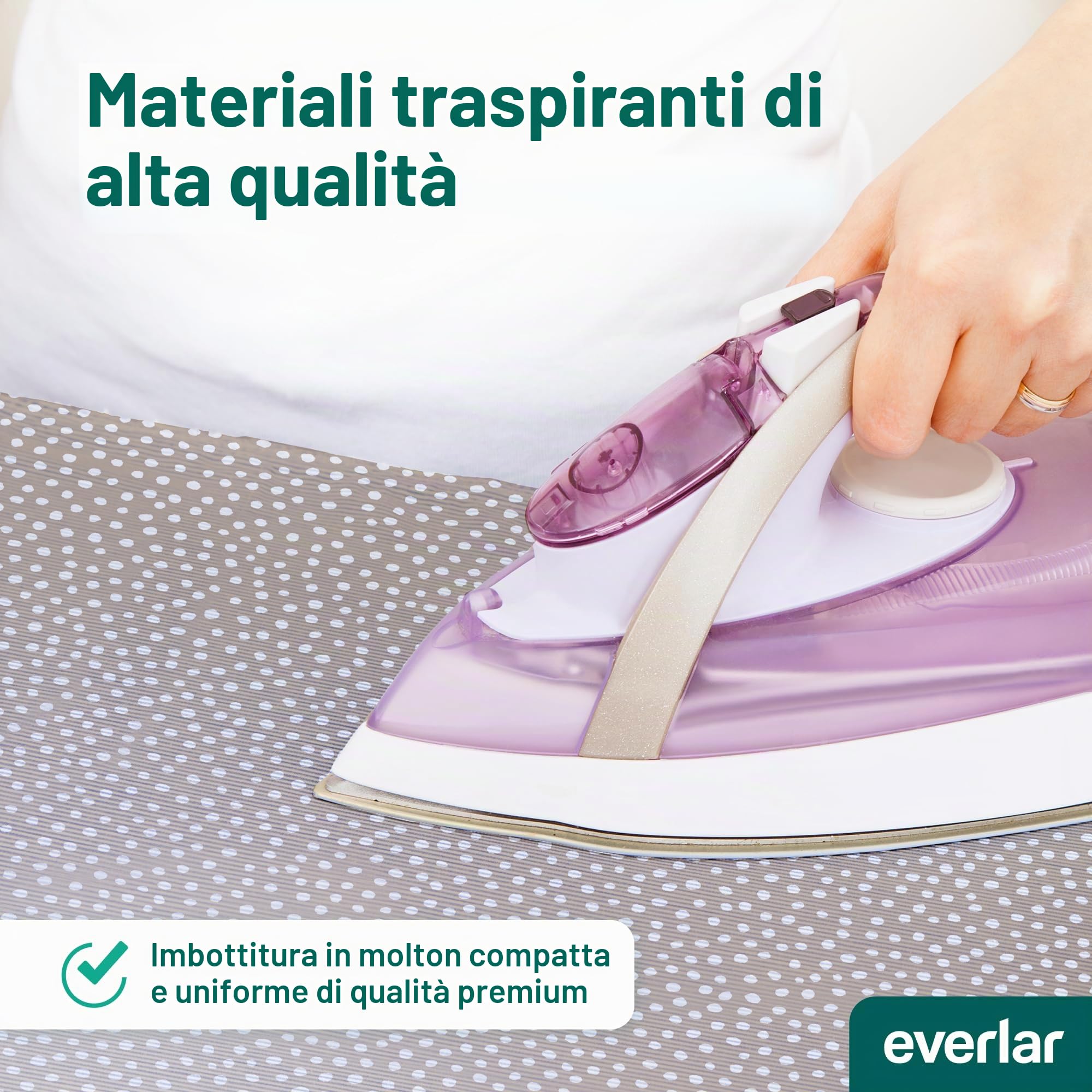 Rivestimento per asse da stiro di alta qualità, 120 x 45 (lunghezza), prodotto in Germania, OEKOTEX100, rivestimento per asse da stiro per asse da stiro da 120 – 125 x 38 – 45 cm