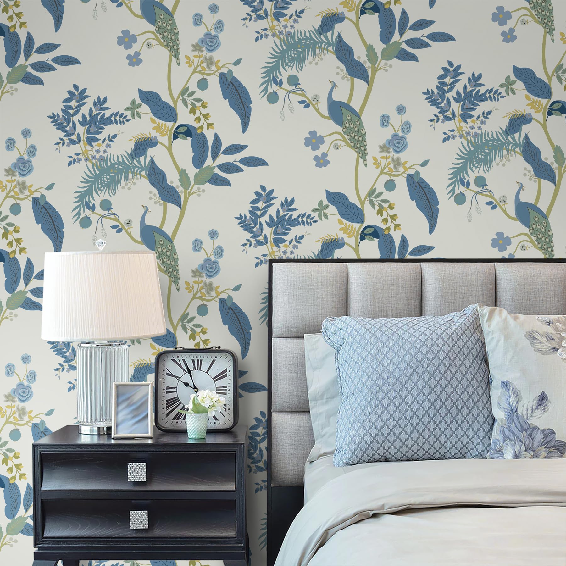 Carta Da Parati Autoadesiva Fiori - Grigio E Bianco Per Pareti E Mobili - Foto 3