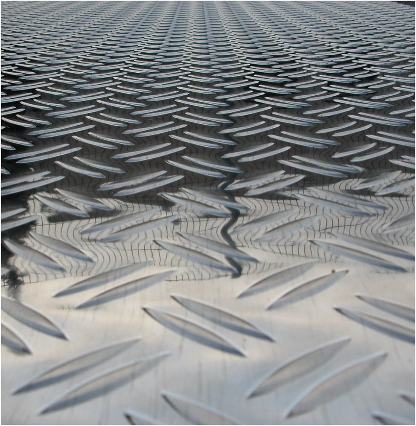 1x Channelled Sheet, Tear-Pattern, 1000x1000 mm 1.5/2 mm DUET High-Gloss Aluminium