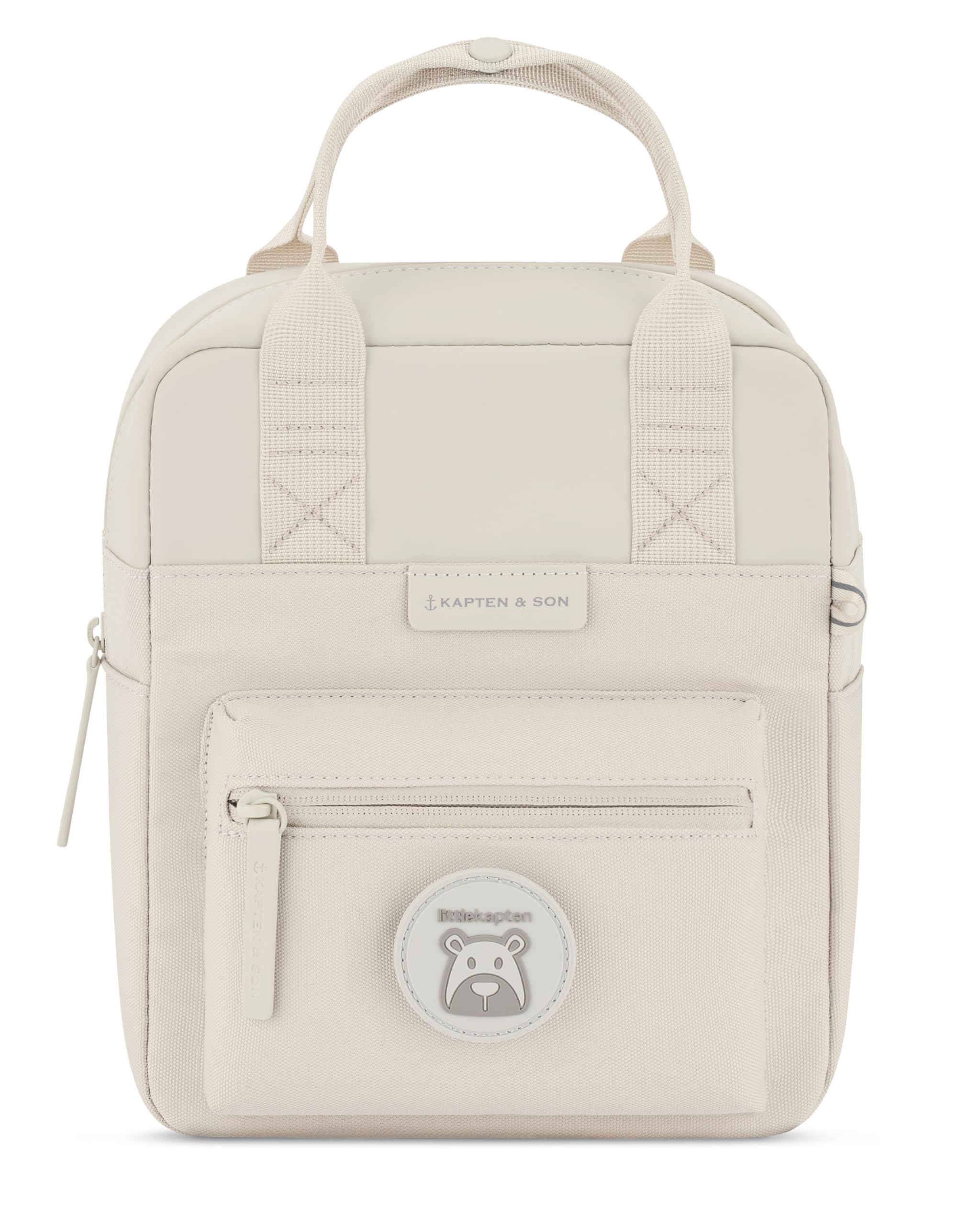 Kapten & Son Rucksack Bergen Kids Sandstone | Kinderrucksack Beige für Kita & Freizeit (4,5 L Volumen; DIN A5) | austauschbare Patches, reflektierende Details, Brustgurt | Jungen & Mädchen (2-5 Jahre)