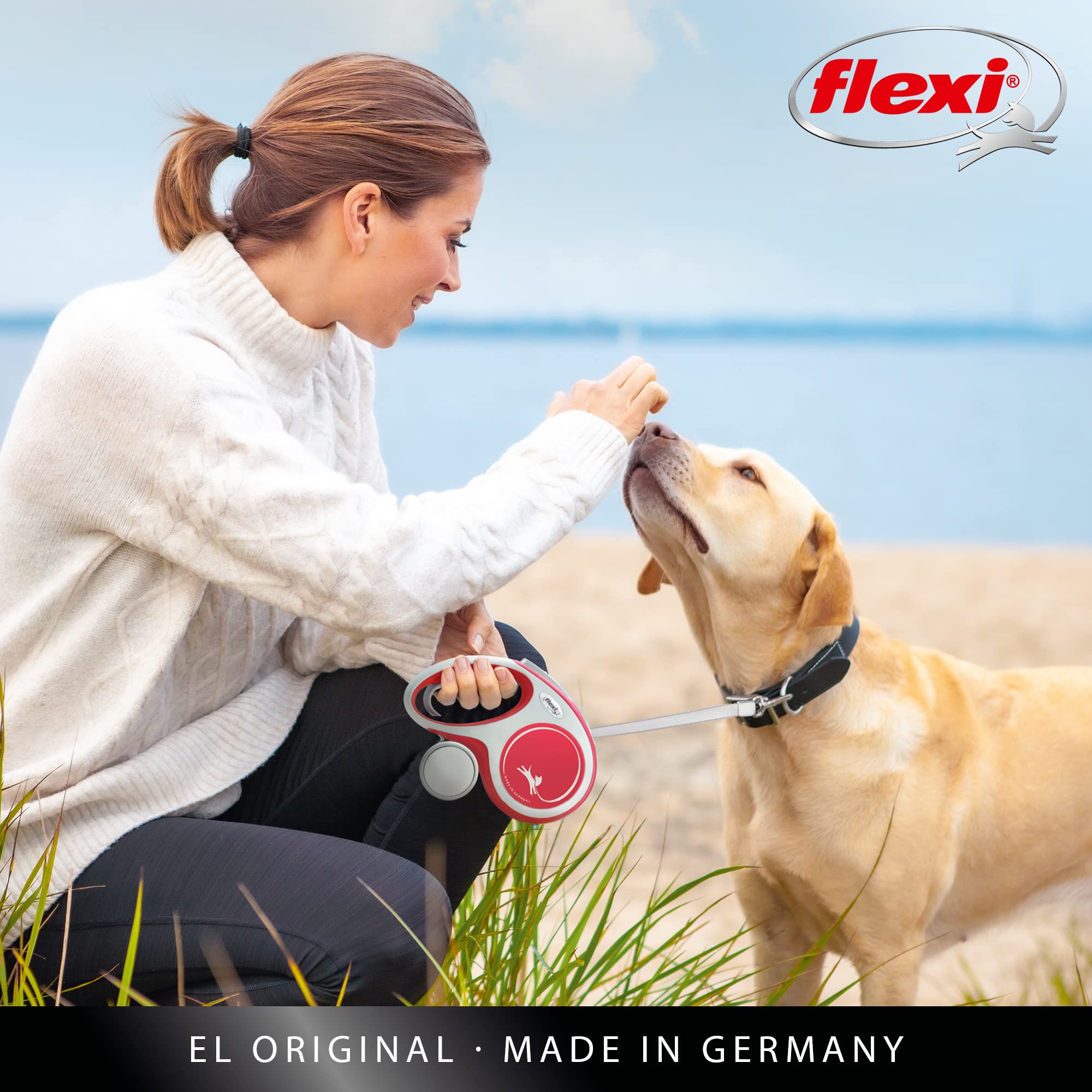 Flexi® Comfort L Cinta 8 m Negro, Correa Extensible para Perros hasta máx. 50 kg