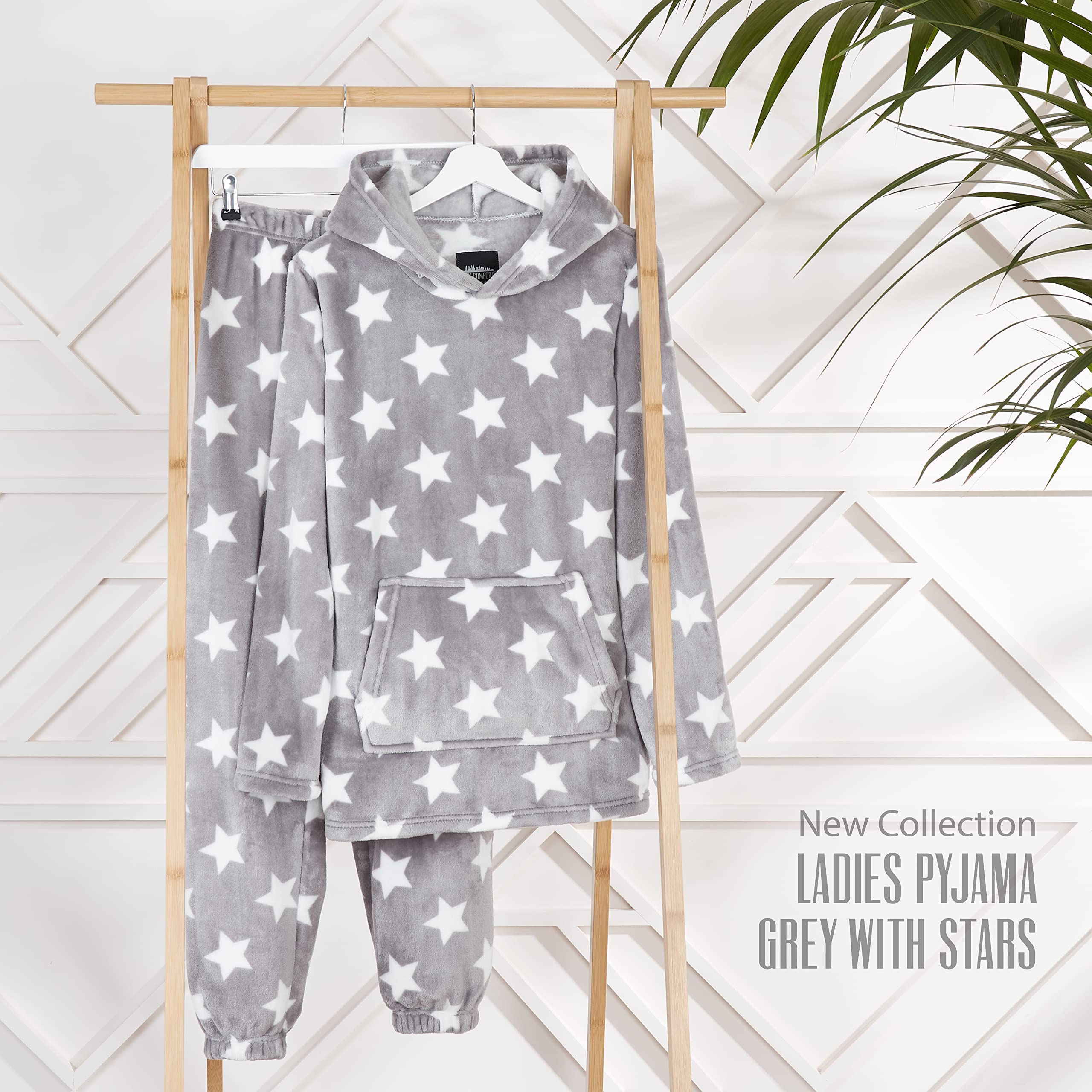 CityComfort Set Pigiama Donna Invernale in Pile, Pigiami con Cappuccio, 2 Pz Abbigliamento da Casa, Regalo Donna Adolescenti