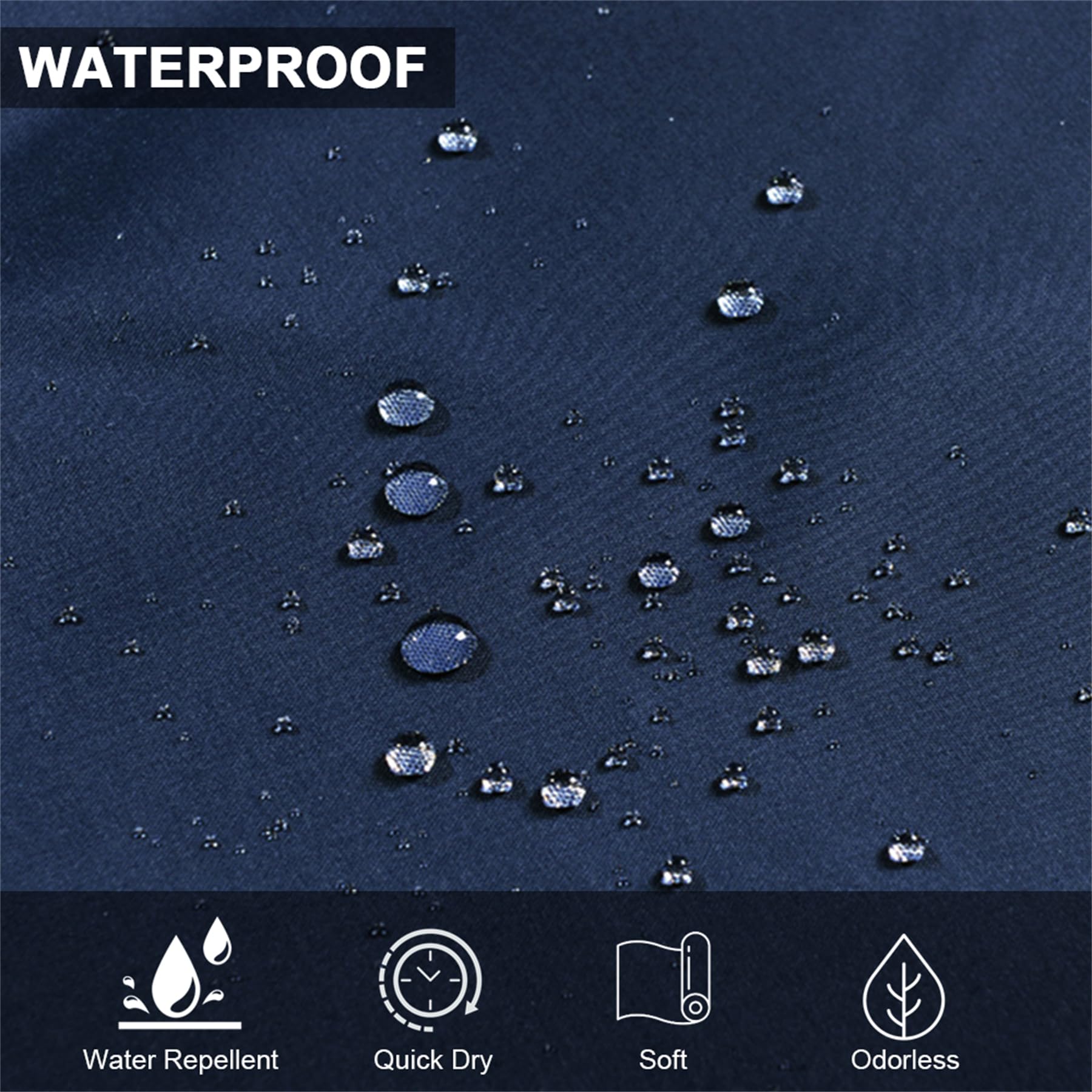 Lkw Ogechi Extra Wide Navy Blue Mildew Proof Shower Curtain 180x220 cm - Image 4