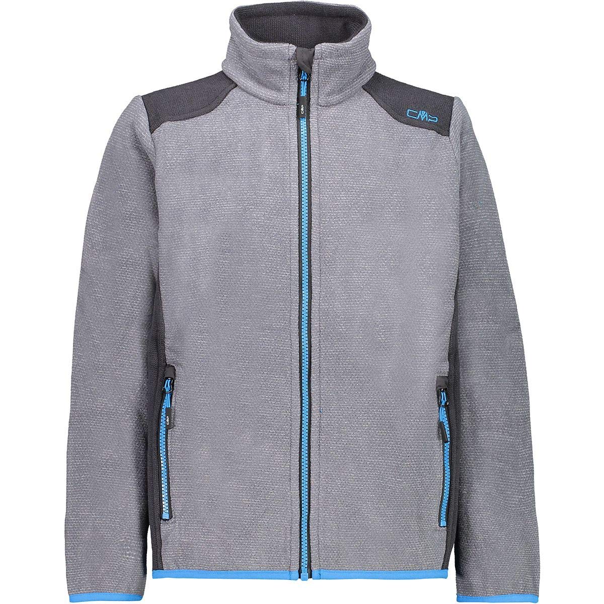 CMP Children's Knitted Jacquard Fleece Jacket With Zip Pockets, boys, 30H1874, grey, 98