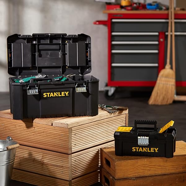 STANLEY Bonus Pack 2 Cajas de herramientas de plástico 12.5"/32cm + 19"/48cm, Cierres de metal, Asa ergonómica, Organizadores integrados en las tapas, STST1-75772 - 3