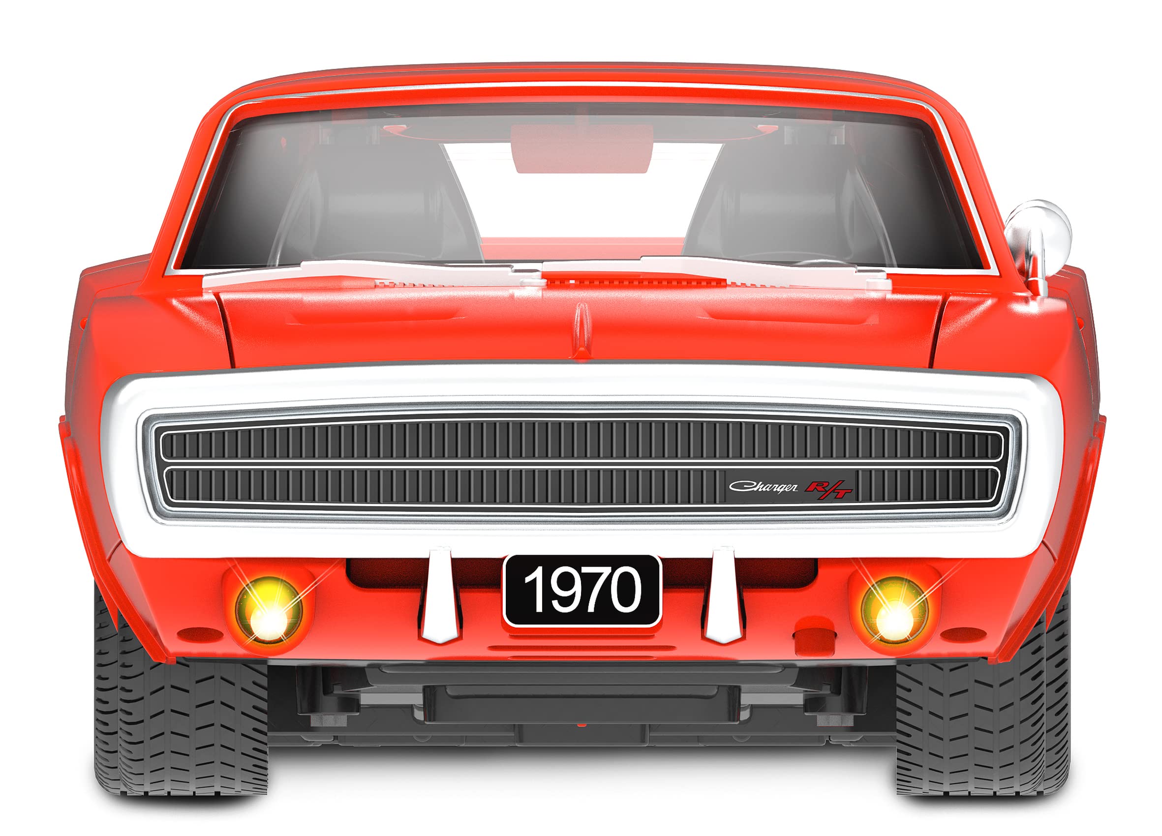 JAMARA 402116 Dodge Charger R/T 1970 1:16 2,4GHz drzwi ręcznie licencjonowane, wierne w szczegółach wnętrze, lakierowanie wiernie odwzorowane oryginałem, zdalnie sterowany samochód RC, czerwony