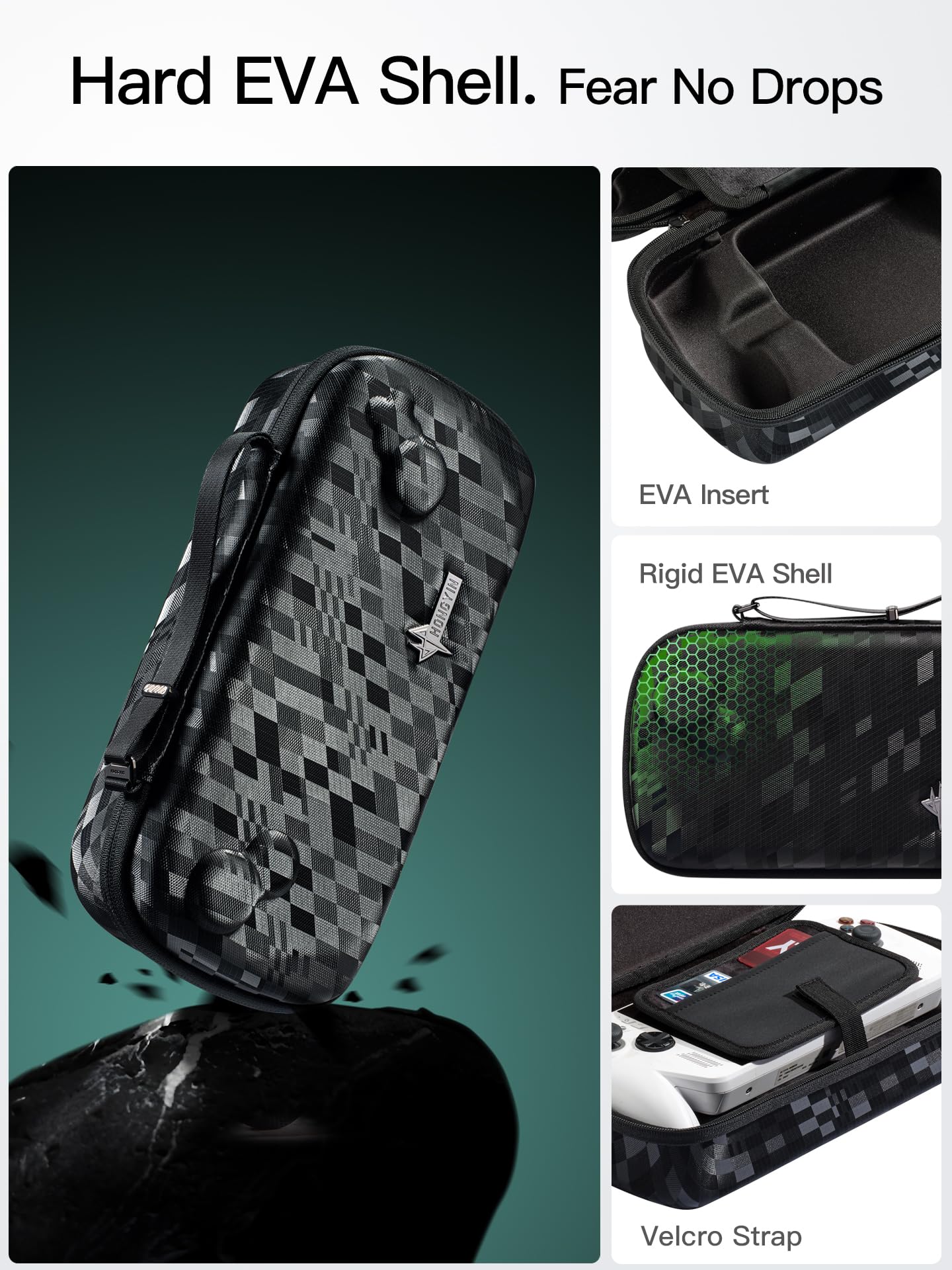 UYIYE Custodia da trasporto per Xbox Ally/Xbox Ally X (2025) a due piani, guscio rigido protettivo, borsa da viaggio portatile a doppio strato adatta per adattatore, cavo e accessori nero grigio