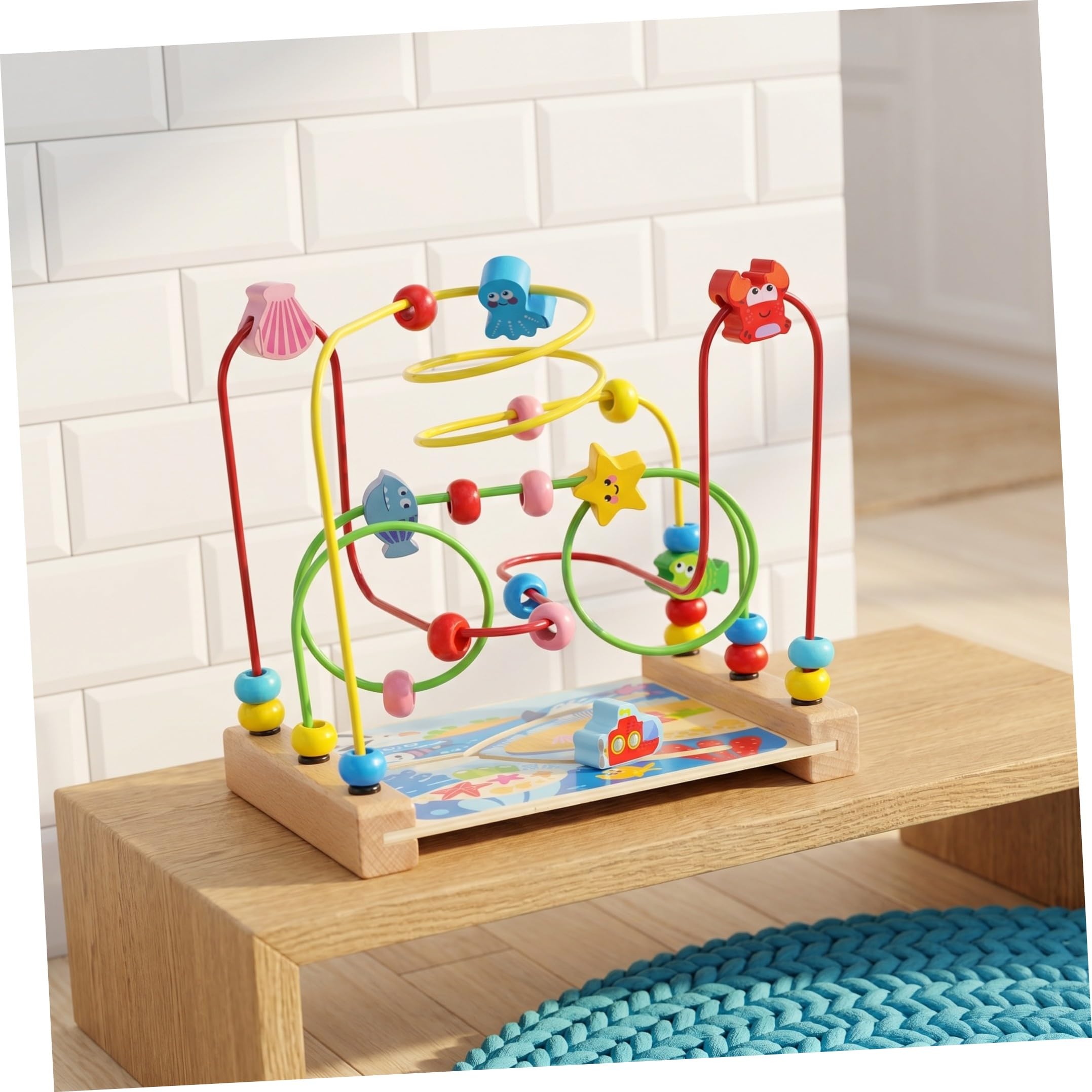 VANZACK Labirinto per Perline Bead Maze Roller in Legno 1 Pezzo | Giocattolo Educativo Precoce, Decorazioni Scuola, Compleanno e Festività