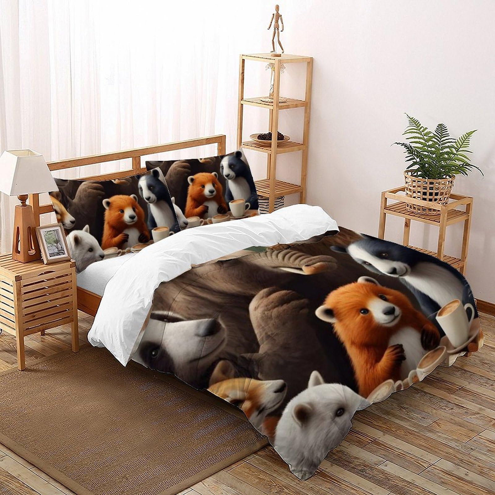Housse de couette 220x240 microfibre Animaux avec zip pratique