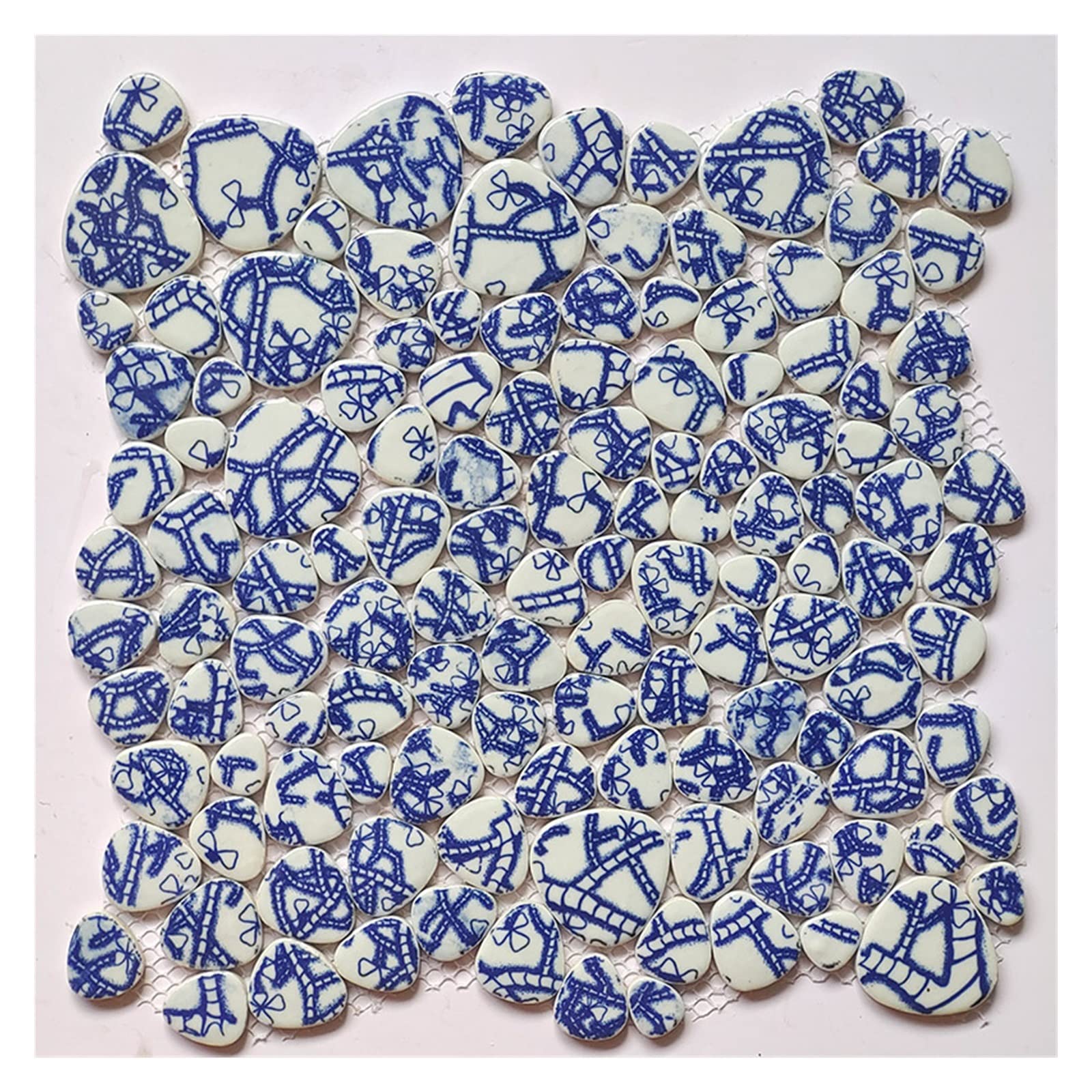płytki mozaikowe, 200g Nieregularne ceramiczne płytki mozaikowe Niebieskie i białe porcelanowe DIY Mozaika do tworzenia rzemiosła Hobby Sztuka Dekoracja ścienna(6)