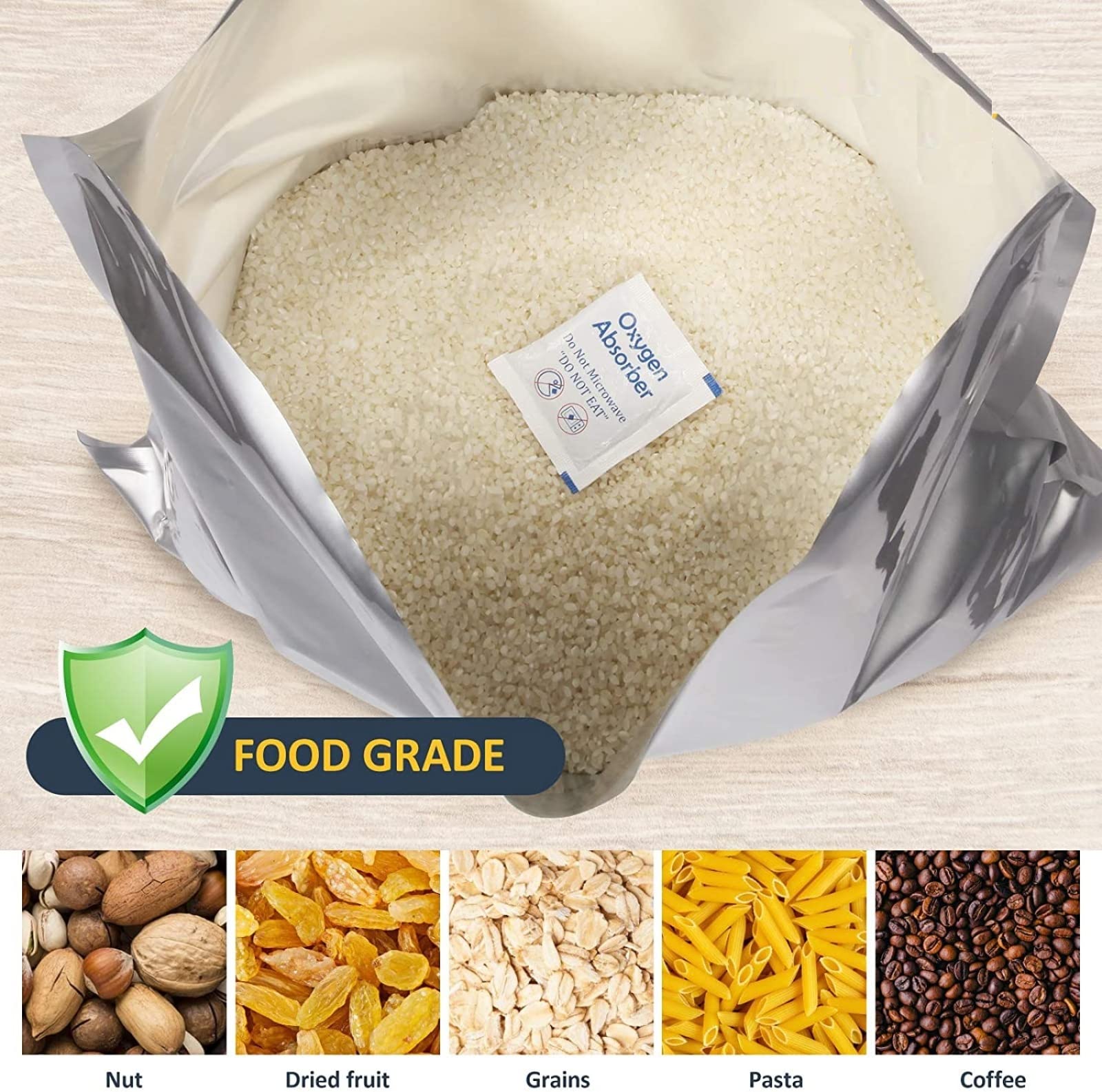 Torba do przechowywania żywności, 18 litrów torby mylarowe, folia aluminiowa do przechowywania żywności, długotrwałe przechowywanie, odporna na wilgoć, szczelność powietrza, 10 szt., 70 x 100 cm