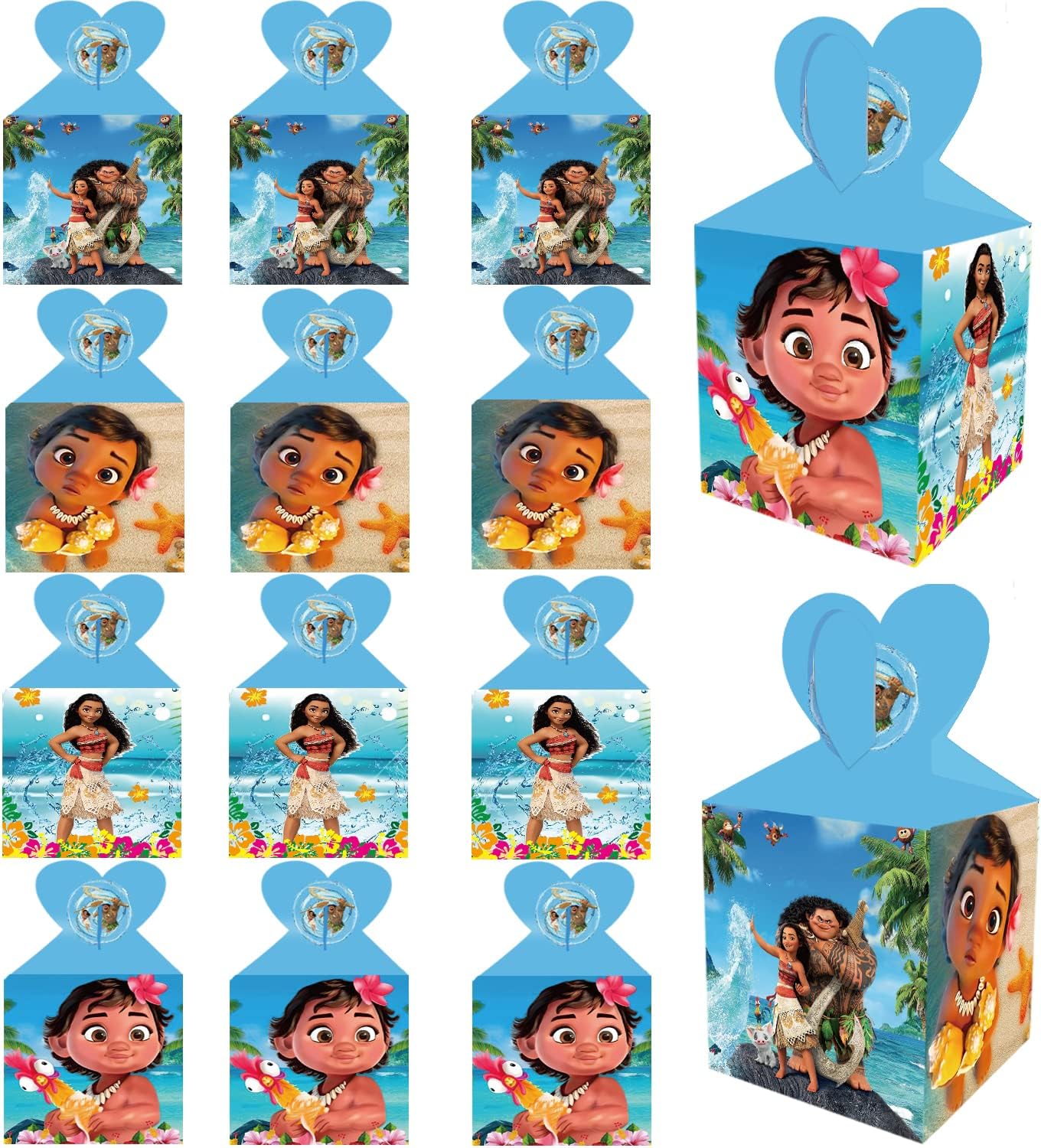 GANKTOWCOY 16pcs Cartoon Party Favor Gift Boxes, Cartoon Birthday Party Supplies Goody Bags Candy Gift Bags for Girls Boys Cartoon Birthday Party Decorations