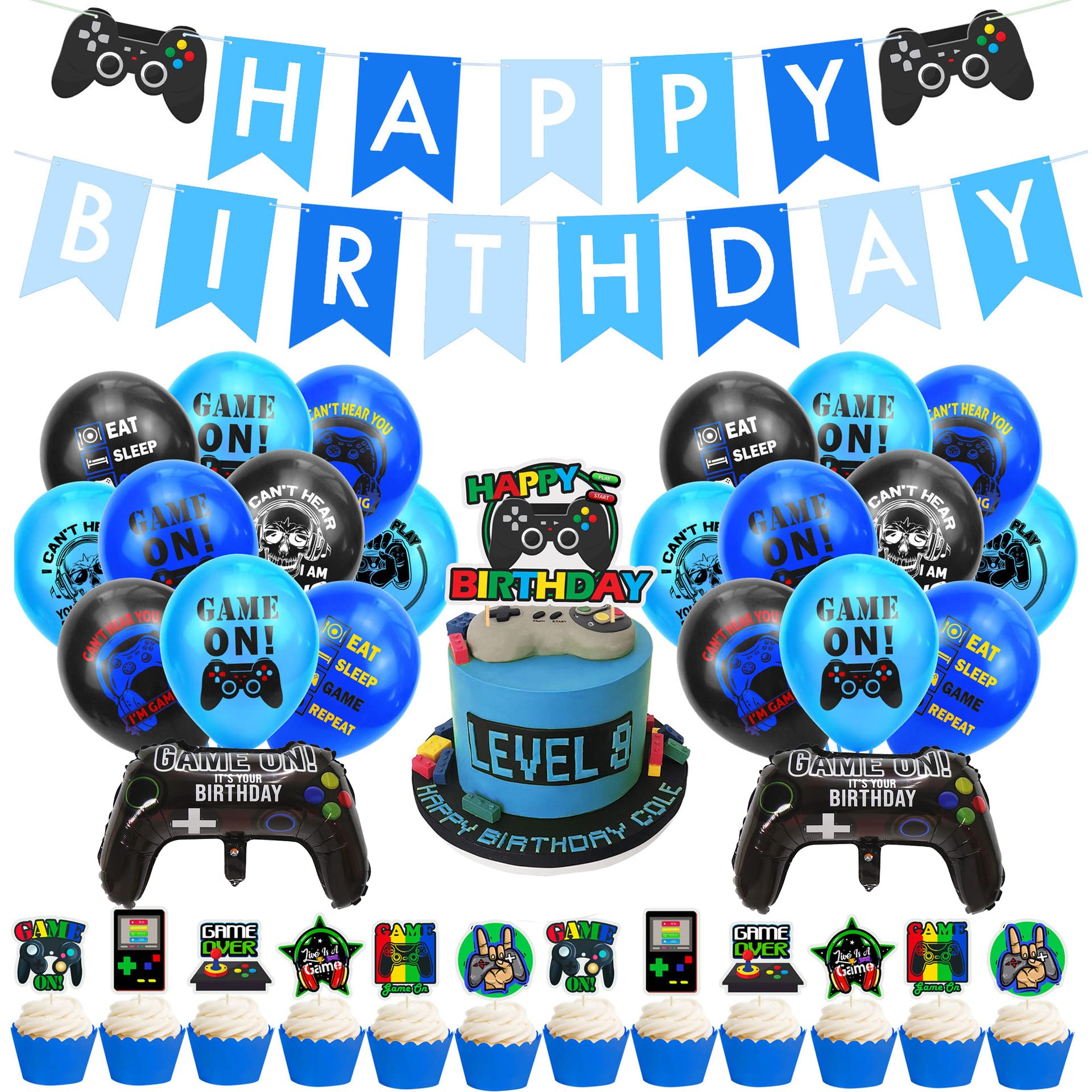 Buy Video Game Party Supplies Set Gamer Birthday Decorations Including
