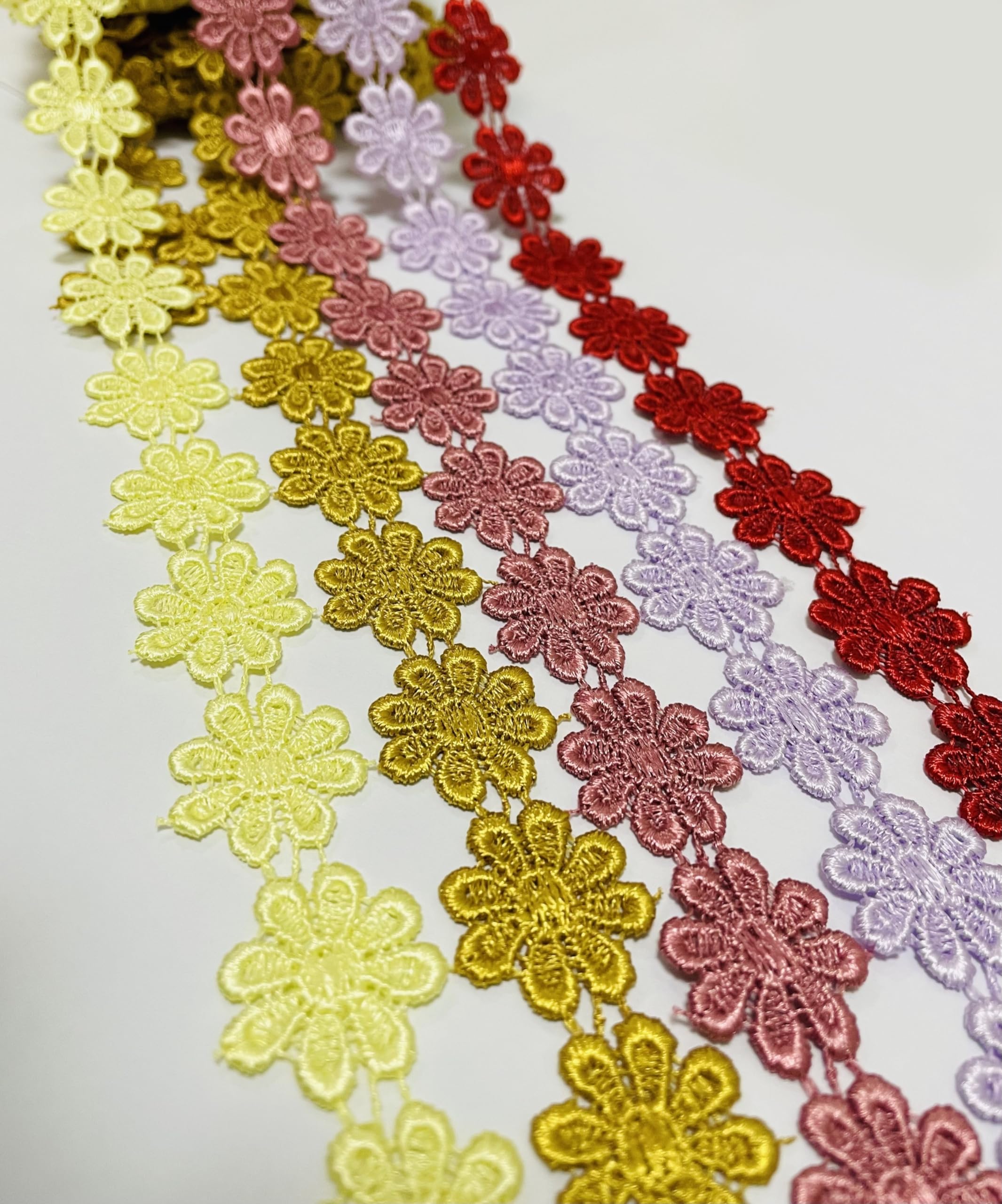 MAB Guipure Lace/Chemical Lace used as Garment Accessories | for DIY sewing laces for dress | Decorative Ribbon and Trim - 3yards length / 1in width | Art no. MA348 (Tea Green (72))