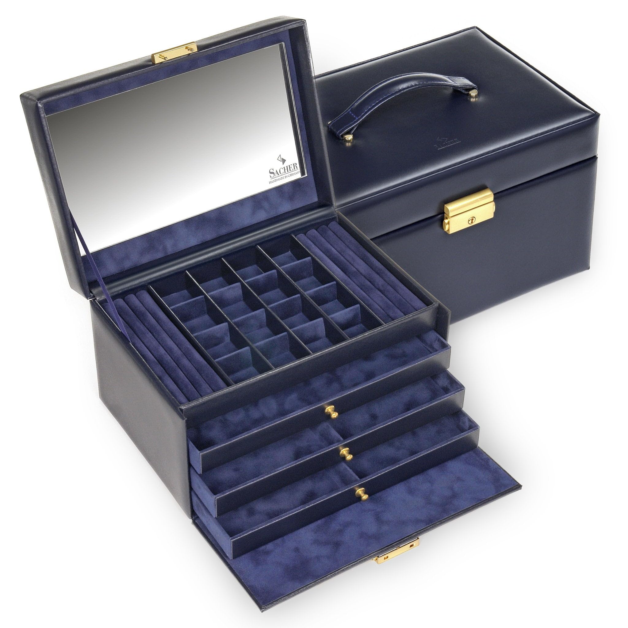 SACHER Schmuckkasten Lena acuro/navy (Leder)
