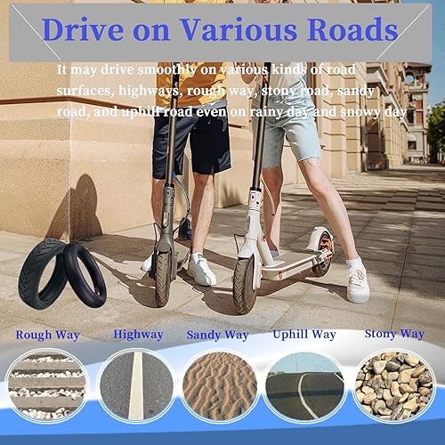 Miniatura 7 de Neumático y tubo de 8.5 pulgadas, 8 12 × 2 ruedas de repuesto para neumáticos de repuesto Gotrax Gxl V2Xiaomi M365, 8.5x2 para neumáticos de