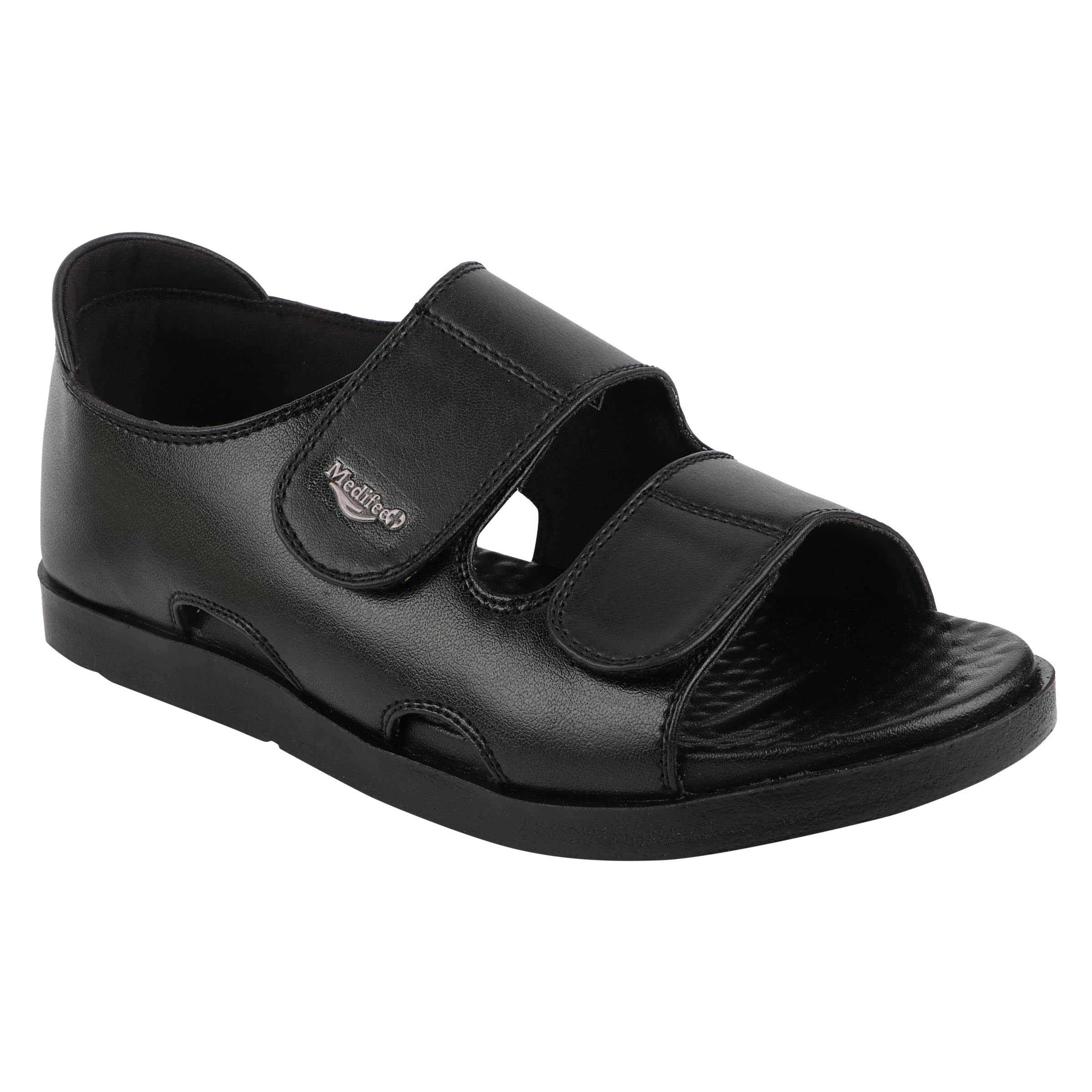 Medifeet Mens Black Double Strap Open-Toe Sandals (numeric_12) (B0C33M4VR5) Amazon Price History, Amazon Price Tracker