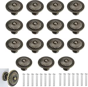 Lusofie Möbelknöpfe 15 Stück - 3cm Edelstahl, Silber, Mit Schrauben