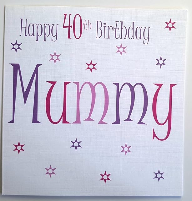 Handmade Cards By Veronica MUMMY 40th - Pink Stars - Happy Birthday Card