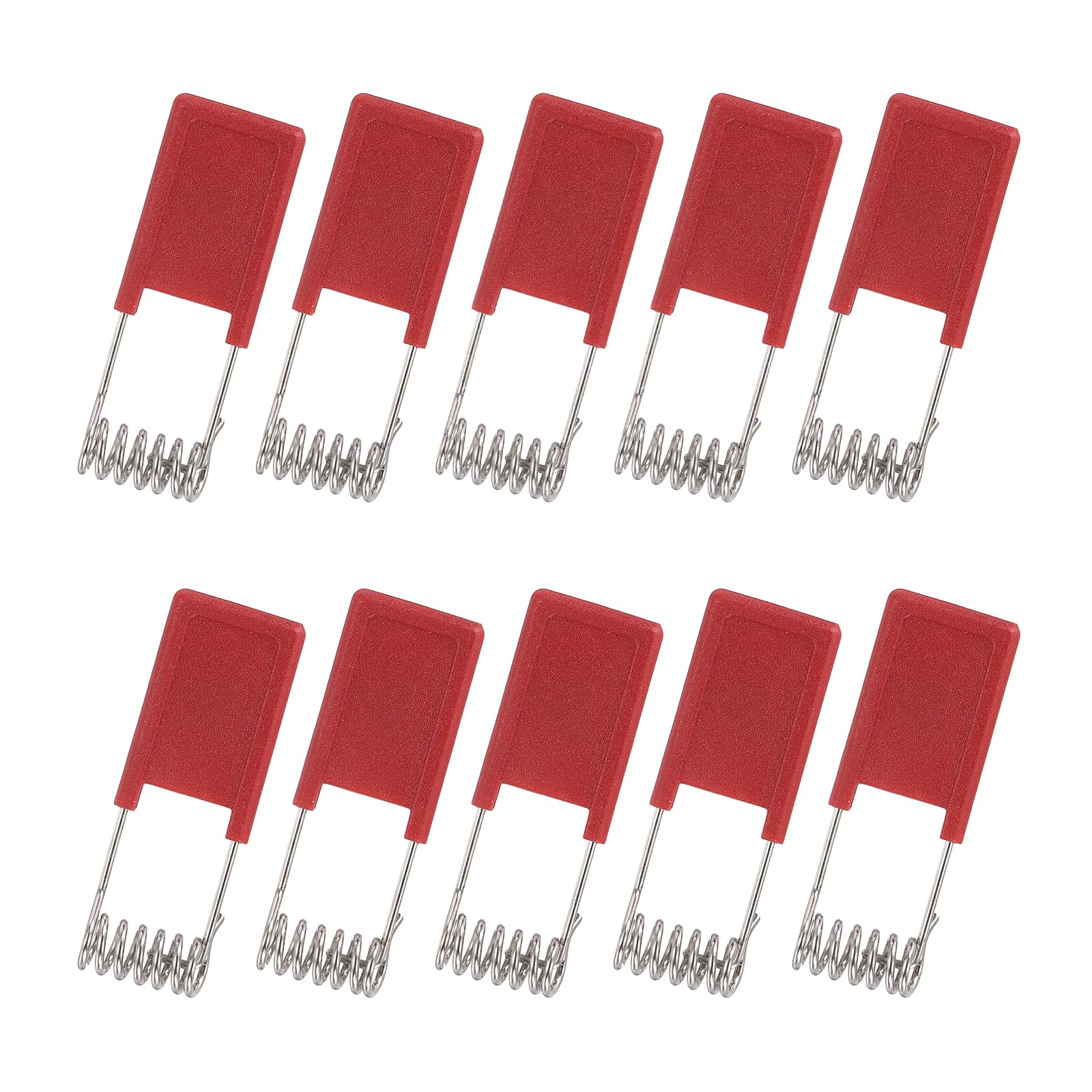 PATIKIL 10pcs Downlight Panel Lamp Spring Clip, 50x18mm LED Recessed Ceiling Lights Accessories Securing Clamps Universal Butterfly Wing Clips for Lighting Fittings, Silver/Red
