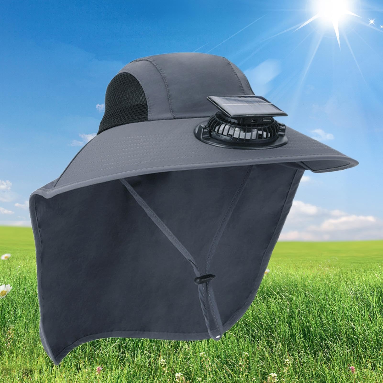 Cappello da sole Sport all'aria aperta Ventilatori Energia Solare Cappelli