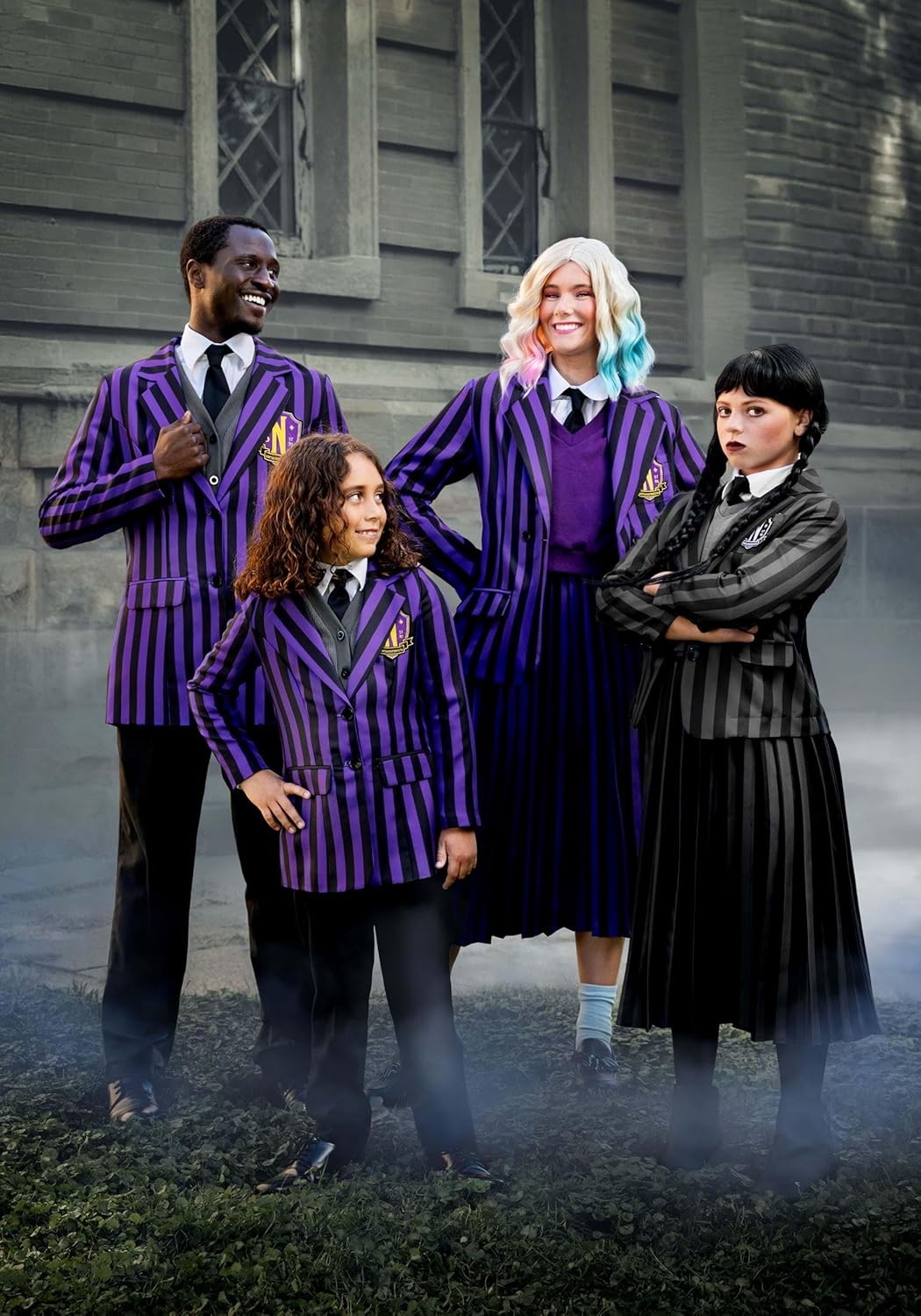 Nevermore Academy Enid Sinclair Women's Costume with Shirt, Vest, Jacket, Skirt, and Tie for Halloween Cosplay Fun