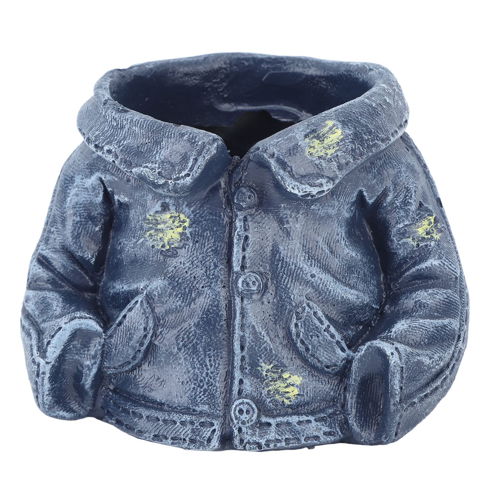 RIZGHWOY Moderner Kunstharz-Sukkulenten-Blumentopf, Kreativer Cowboy-Hemd-Übertopf für Tischdekoration, 11,5 cm, Blau