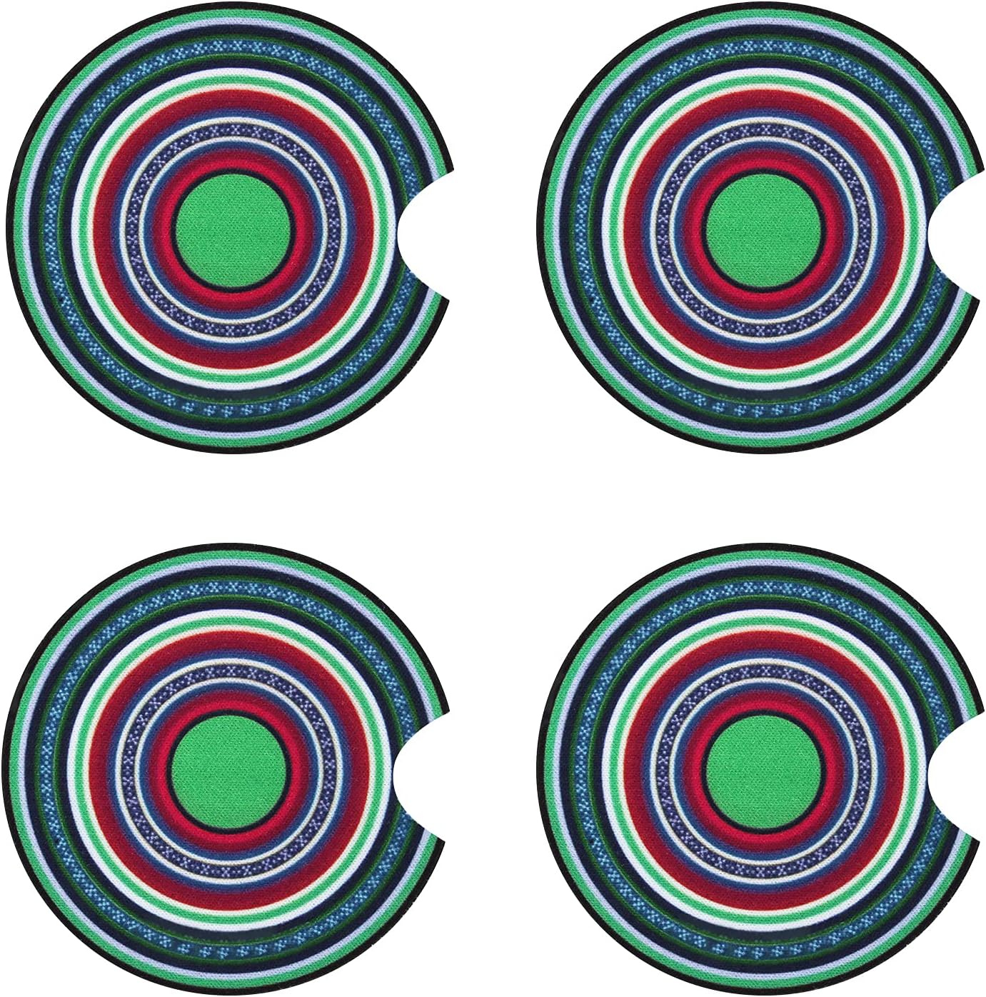 CopapCar Coasters Baja Style 2.75 inch for Drinks Absorbent with A Finger Notch for Easy Removal of Cup Holder Coaster 4 Pack Keep Vehicle Free from Cold Drink Sweat, Stain and Spill