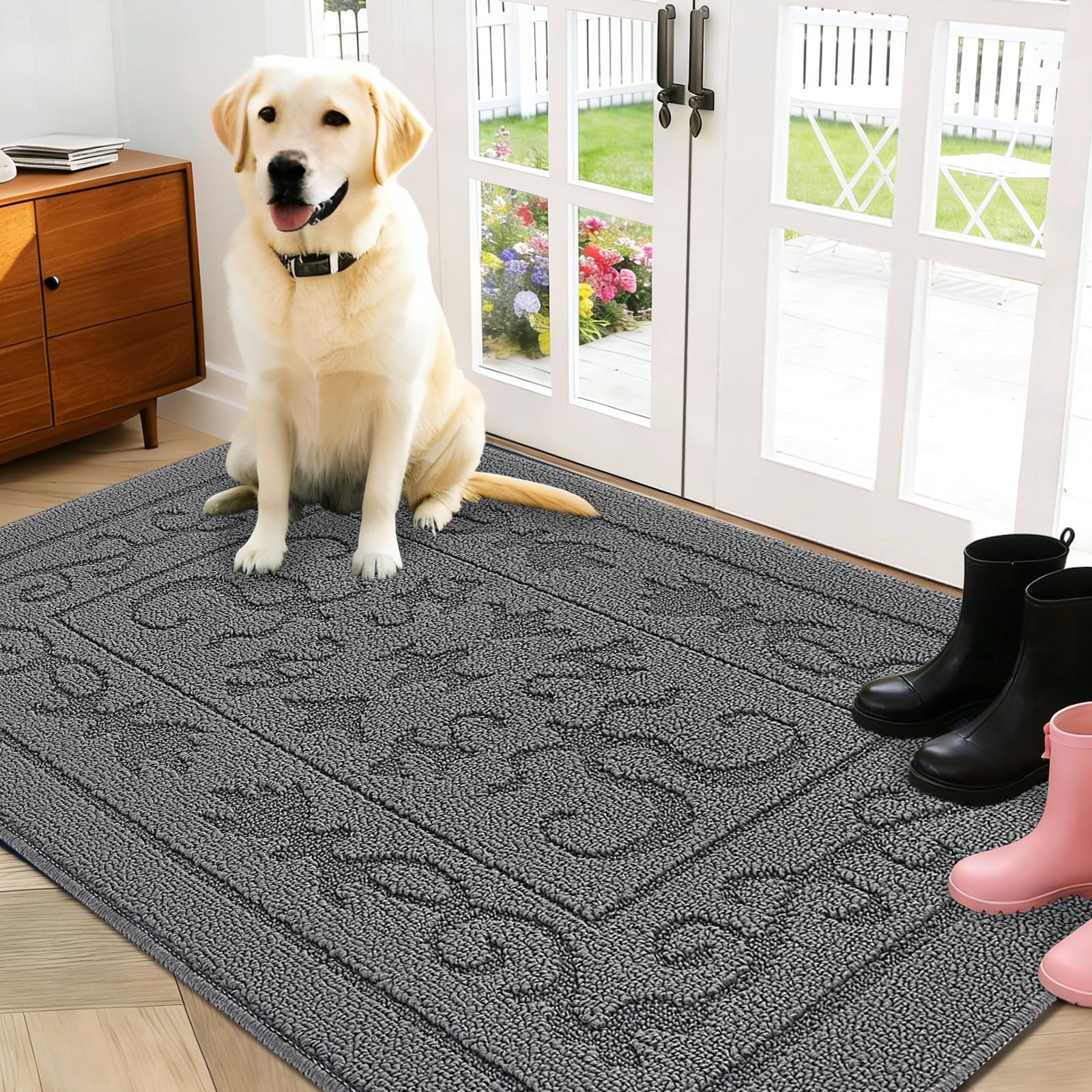 FONEYI Indoor Door Mat 36" x 59", Dirt Trapper Door Mats Non-Slip Entryway Rugs Washable, Absorbent Resist Dirt Welcome Mat, Low Profile Inside Floor