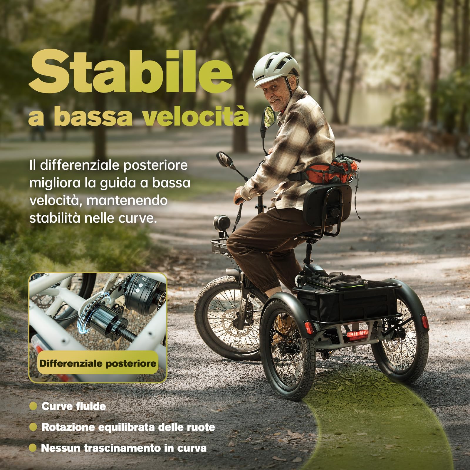 Fafrees Triciclo Elettrico per Adulti e Anziani Rimovibile Batteria 48V 21Ah E-Bike a 3 Ruote Pieghevole, Sensore di Coppia, Carico 180kg, Specchietti, Freni Idraulici e Frecce