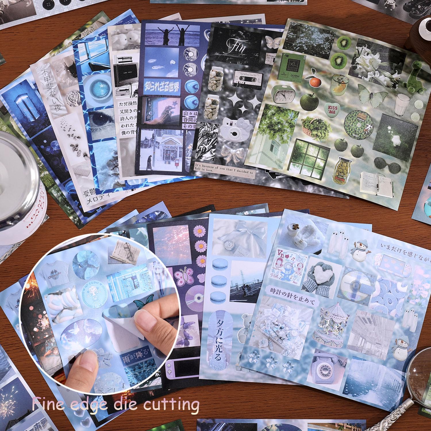 Japońska książka z naklejkami w stylu retro, nostalgiczny motyw – ponad 700 japońskich naklejek w stylu Dreamcore, brokatowe, do samodzielnego scrapbookingu, pamiętnika, dekoracji podręcznika