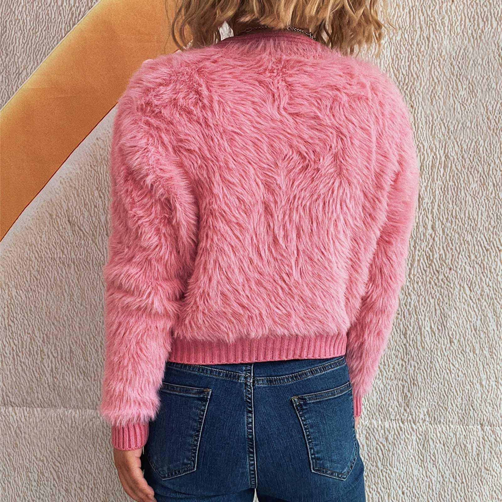 Cardigan Donna Morbido Floreale Scollo a V Maglione Tinta Unita Comodo | Vestibilità ampia e confortevole, design adatto a diverse silhouette, libertà di movimento, ideale per un look rilassato