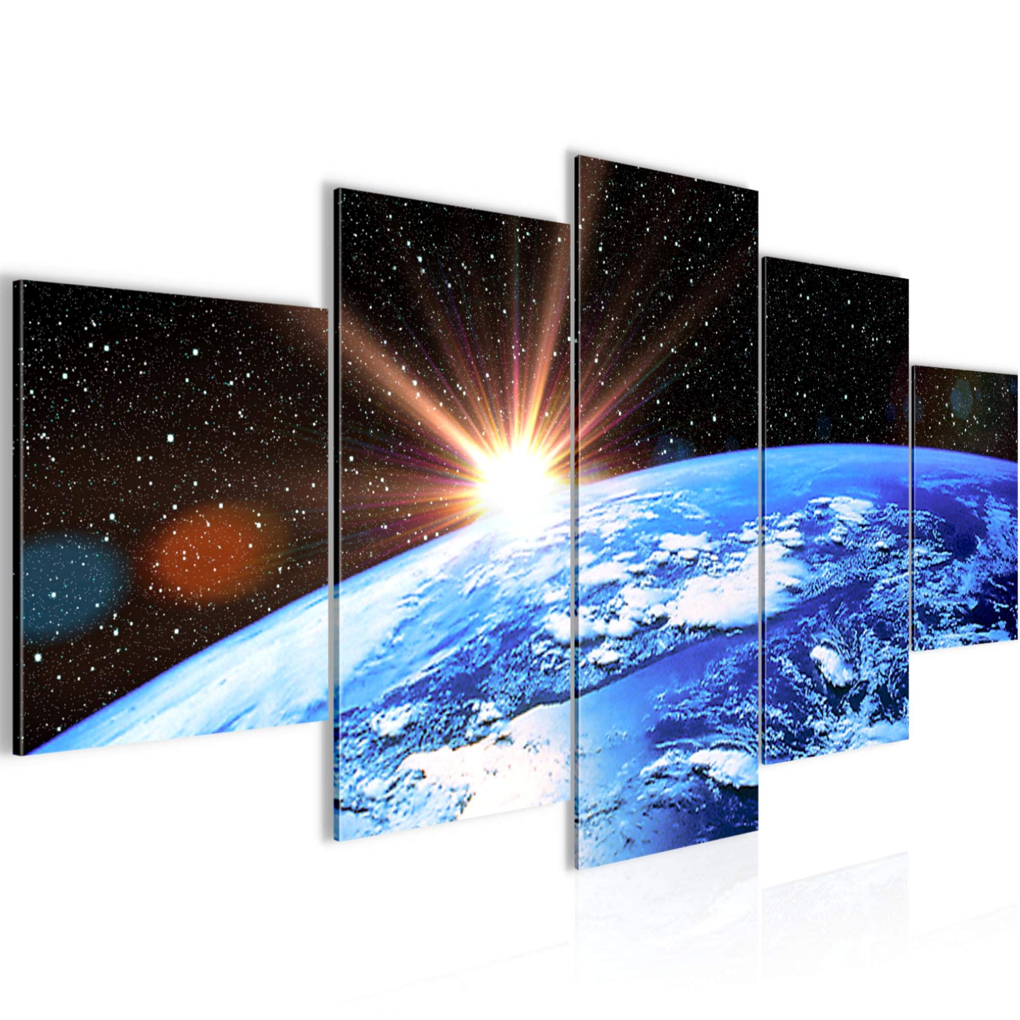 Runa Art A Run Art - Pictures Planet Earth 200 X 100 Cm 5 Pieces Xxl Images Design Black Blue 601051