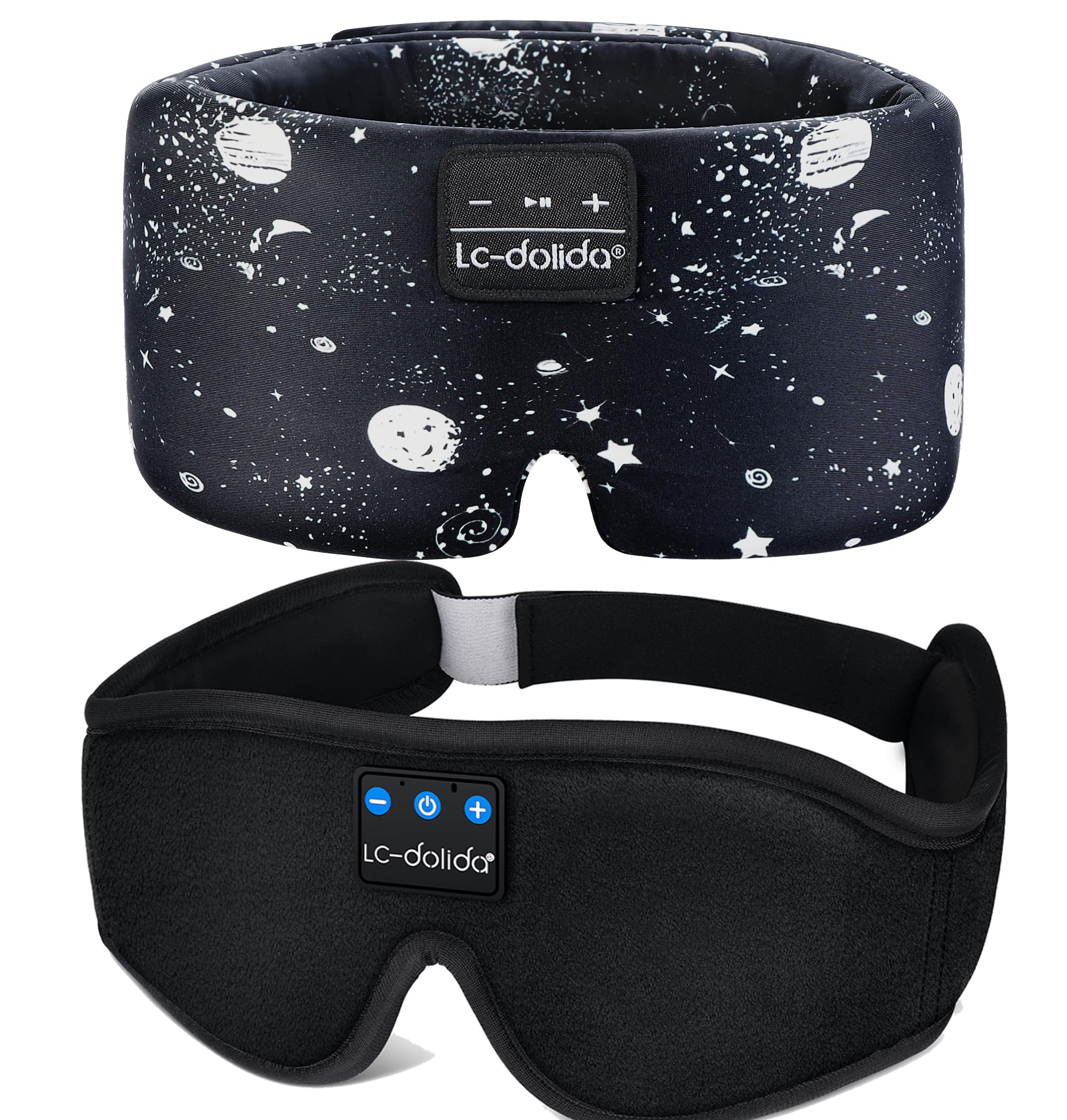 LC-dolida Extra Large Silk Sleep Mask with Bluetooth Headphones and 3D Sleep Mask Bluetooth