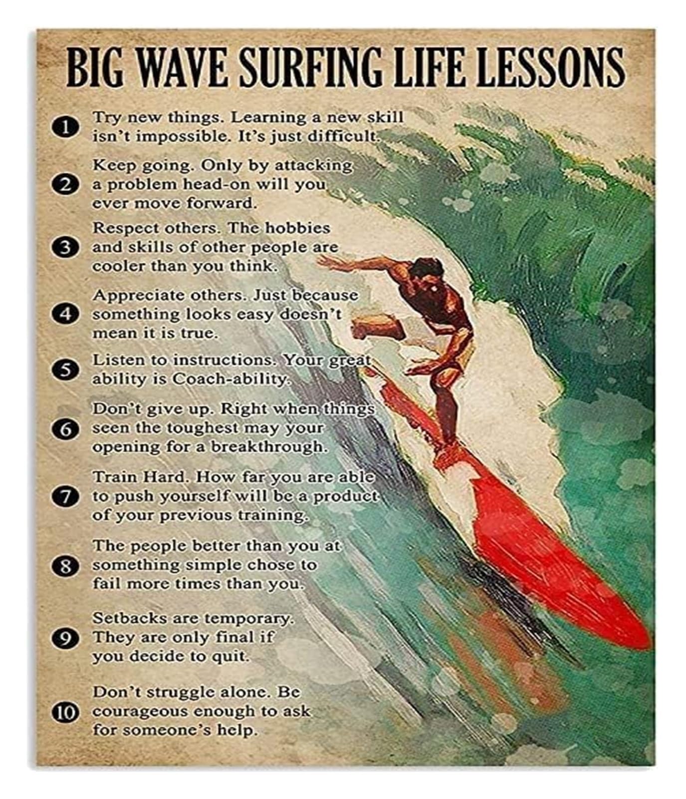 NWPNLXEA Distressed Tin Sign Surfing Soul Ocean Lover Gift Idea Wall Decor for Beach Cottage Bathroom Entryway 8 X 12 inch