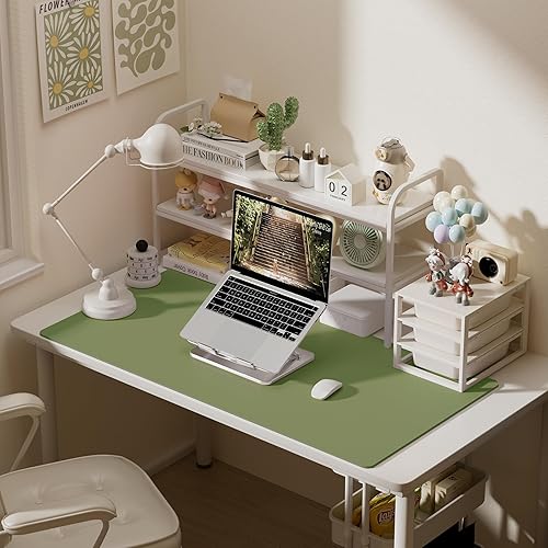 Miniatura 241 de Aothia Tapete protector de escritorio, alfombrilla para mouse, antideslizante, impermeable, de piel sintética, secante de escritorio, para Verde
