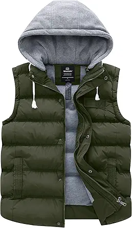 Wantdo Women's Quilted Puffer Vest Thicken Warm Winter Coat with Removable Hood