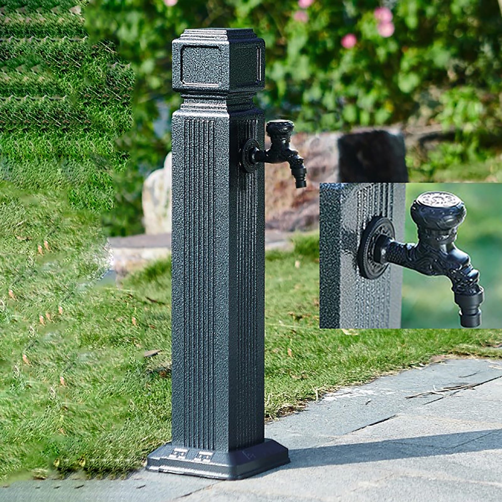 XDLEDMKIZ Water Spigot,Outdoor Faucet Water Column Freeze Proof Water Spigot with Freestanding Hose Stand for Frost Free Outside Taps