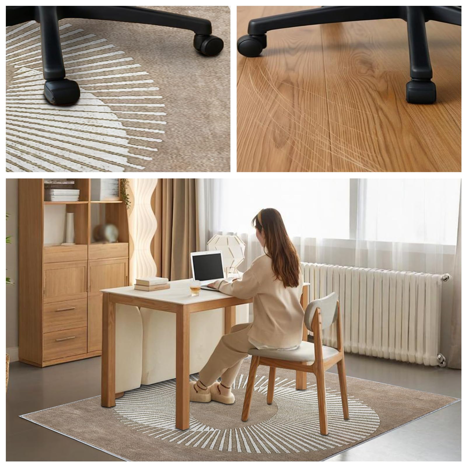 Alfombrilla para Silla de Gaming Oficina, 120 x 150 cm Alfombra para protección de Suelos Duros, Alfombrilla para Silla de Oficina Protector Suelo Silla Ruedas Alfombra de Suelo para Laminado
