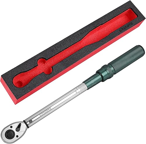 Llave dinamométrica de clic de 12 pulgada, llave dinamométrica 12 unidad 10-160FT.LB13.6-217N.M con una bandeja de almacenamiento XIPE, verde