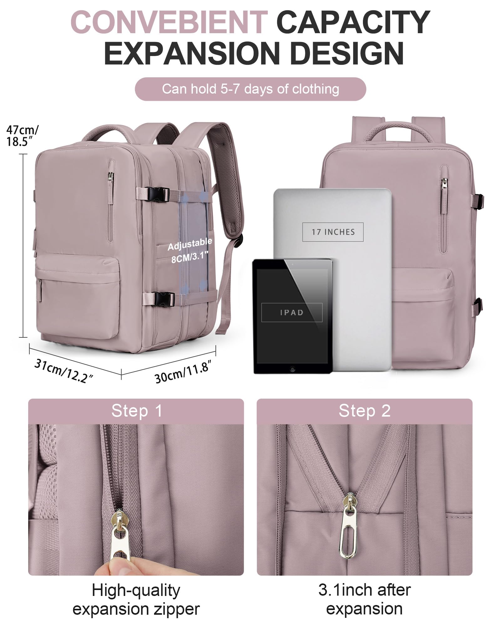 SZLX Zaino Ryanair 40x20x25 Bagaglio a Mano Easyjet 45x36x20 Zaino Borsa da Cabina Donna Zaino Uomo Impermeabile con USB Zaino da Viaggio Aereo con Porta Scarpe Borsa da Viaggio Laptop Travel Backpack