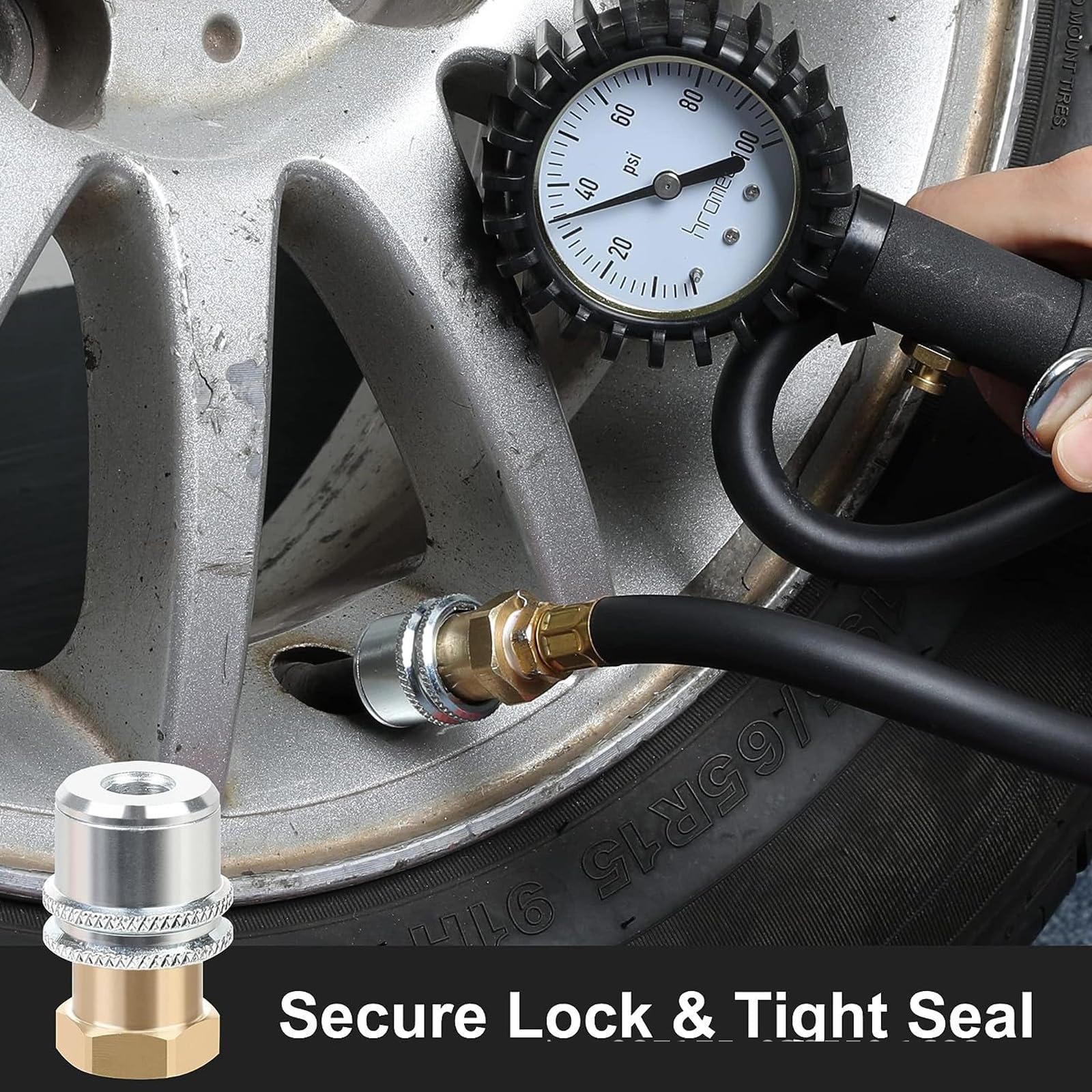 Versatile Locking Tire Air Chuck Heavy Duty Brass Air Chuck Suitable For Emergencies Inflation During Long Trip