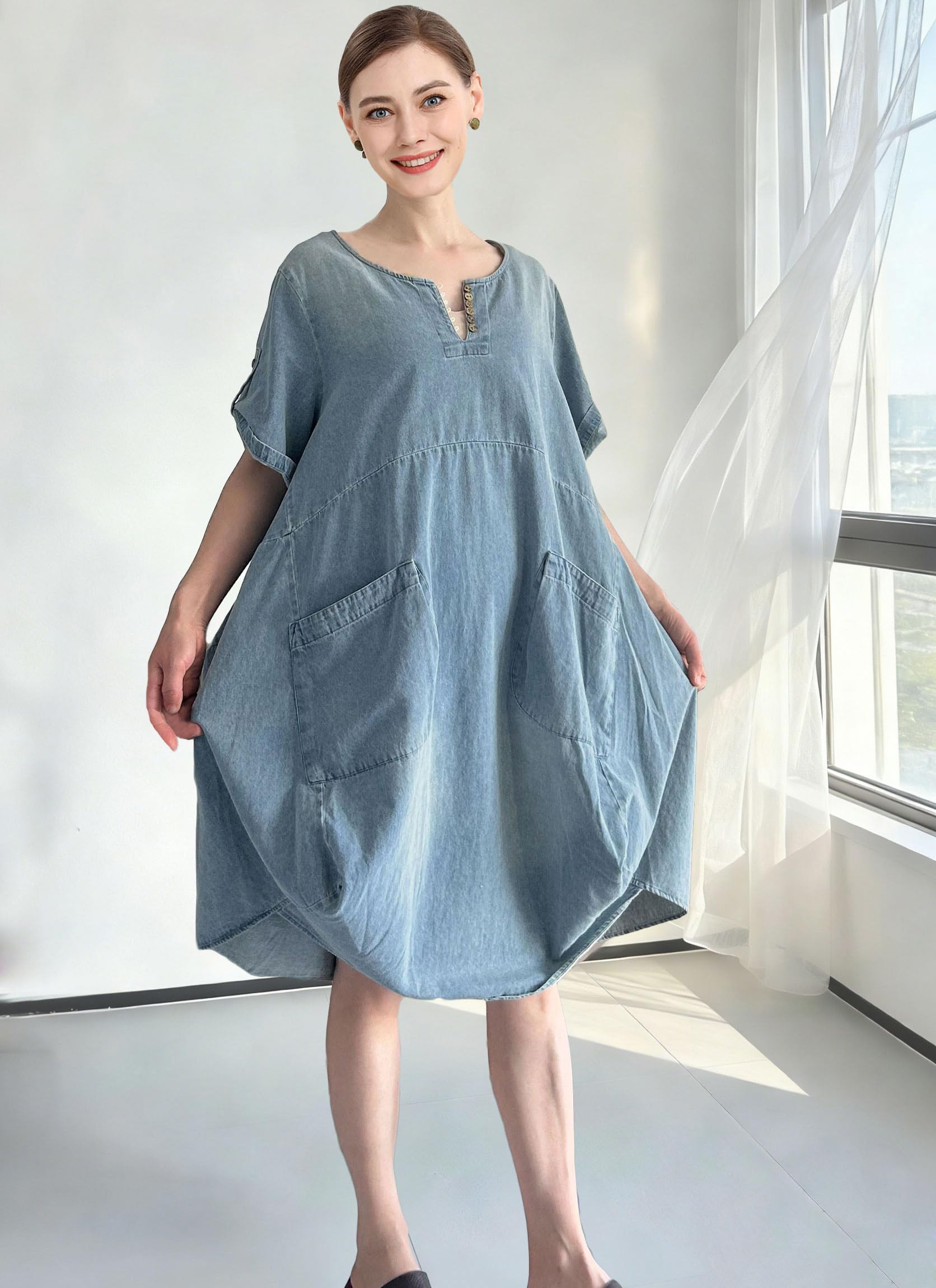 Minibee codzienny Kobiety Oversize Casual Midi Dress