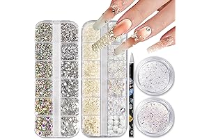Gorgeous Crystals with Shimmering Pearls: Nail Art Embellishments That Sparkle