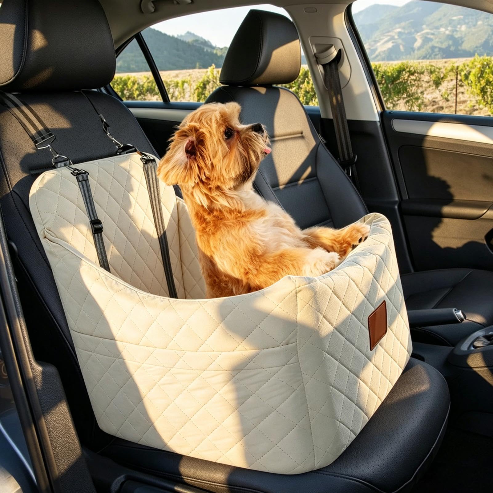 Hunde-Sitzerhöhung, Memory- , -Autositz, für Park, Tierarzt, Besuch, Urlaub, Reisen, lange Fahrt, tägliches Pendeln, Roadtrip, Laderaum, LKW, SUV
